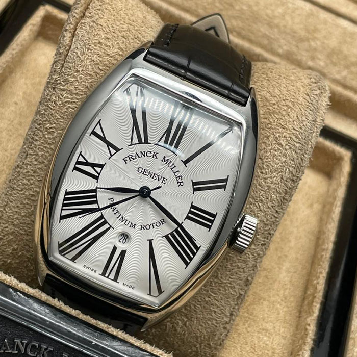 Franck Muller Geneve Platinum Rotor, reloj de lujo con diseño clásico y sofisticado, ideal para quienes aprecian la elegancia y el estilo refinado.